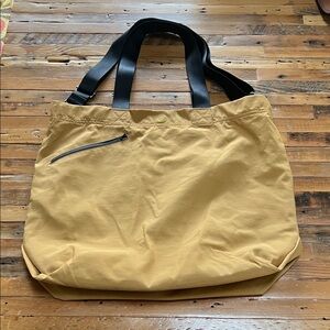 Athleta Large Mustard Nylon Tour Market Tote